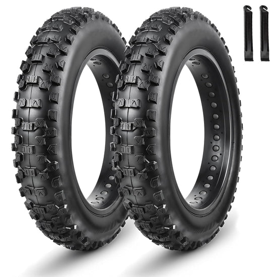 2-Pack Ebike Fat Tires:MOHEGIA 20 x 4.0 Inch E-Bike Mountain Tire High-Performance Puncture-Resistant and All-Terrain Folding Replacement Bicycle Tire with Offroad or Trail Riding