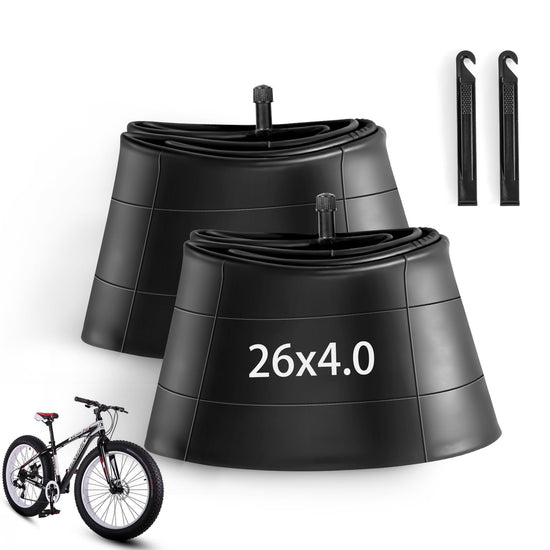 2 Pack 26 x 4.0 Fat Tire Tube Schrader Valve Puncture Proof Bike Tubes for 26 x 4 Bicycle Tire Butyl Rubber Inner Tube for EBike/Electric Bike/Mountain Bike