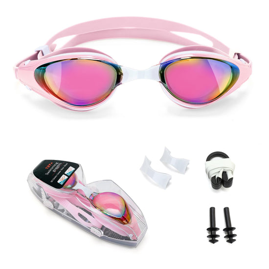 Nearsighted Swim Goggles Shortsighted Swimming Goggles UV Protection Anti-Fog Dual Strap Auto Buckle