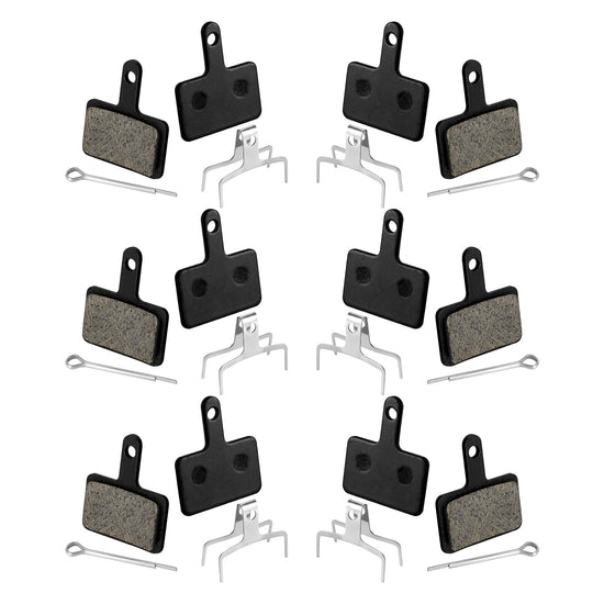 6 Pairs Bike Brake Pads Resin Semi-Metal Bicycle Disc Brake Pads Replacement Compatible with MTB Ebike for Tektro Shimano TRP Deore Br-M575 B01s Mt200 M525 M515 T615 T675 M505 M495 M485 M486