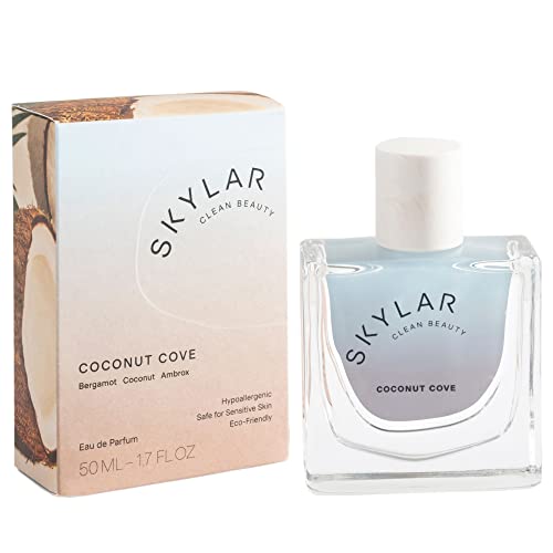 Skylar Coconut Cove Eau de Perfume - Hypoallergenic & Clean Perfume for Women & Men Vegan & Safe for Sensitive Skin-Fruity Fresh Perfume with Notes of Bergamot Coconut & Ambrox-1.70Fl Oz (Pack of 1)